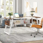 63 Inches Large Executive Desk with Bottom Shelves