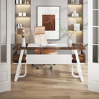 63 Inches Large Executive Desk with Bottom Shelves