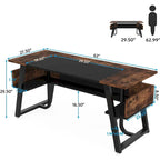 63 Inches Large Executive Desk with Bottom Shelves