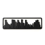 Black Wood 4-Hook Wall-Mounted Coat and Towel Rack - 22.3 Wide