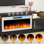 Bossin 70 Fireplace TV Stand with 36 Electric Fireplace, TV Stand for TVs Up to 80, 16 Colors LED Lights/Entertainment Center