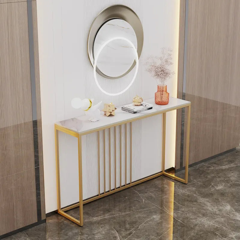 47 Long Narrow Console Tables Sintered Stone for Entryway Sofa Table - L 47 x W 12 x H 31