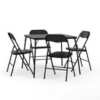 5 Piece Folding Card Table and Chair Set with Upholstered Table Top - 33.5W x 33.5D x 27.75H