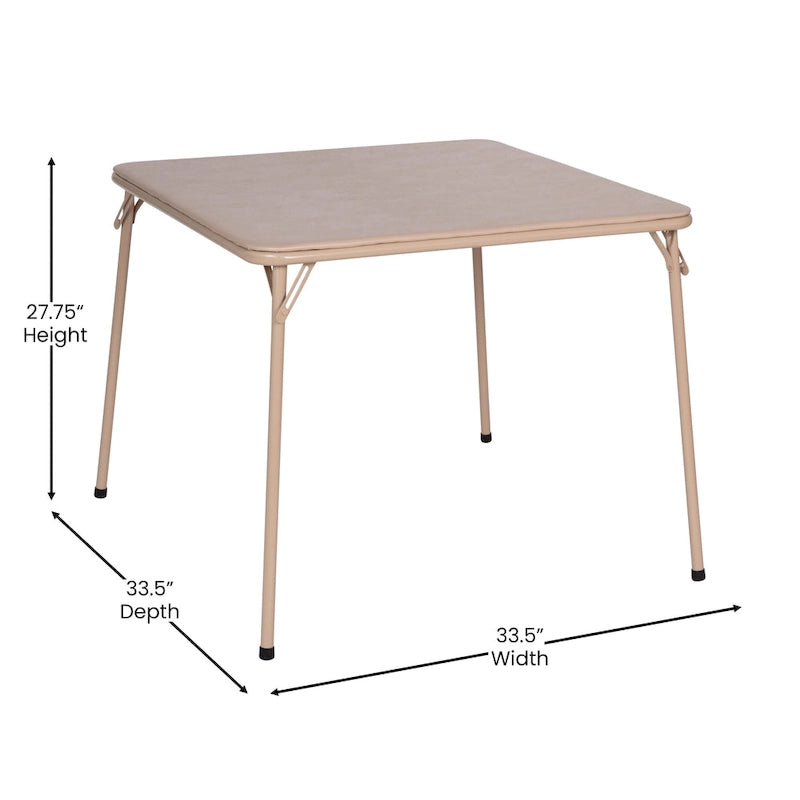 5 Piece Folding Card Table and Chair Set with Upholstered Table Top - 33.5W x 33.5D x 27.75H