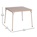5 Piece Folding Card Table and Chair Set with Upholstered Table Top - 33.5W x 33.5D x 27.75H