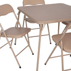 5 Piece Folding Card Table and Chair Set with Upholstered Table Top - 33.5W x 33.5D x 27.75H