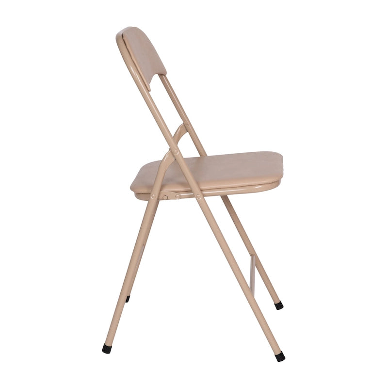 5 Piece Folding Card Table and Chair Set with Upholstered Table Top - 33.5W x 33.5D x 27.75H
