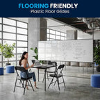 5 Piece Folding Card Table and Chair Set with Upholstered Table Top - 33.5W x 33.5D x 27.75H
