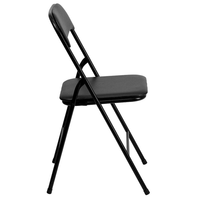 5 Piece Folding Card Table and Chair Set with Upholstered Table Top - 33.5W x 33.5D x 27.75H