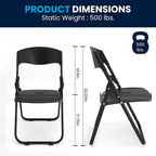 2 Pack 500 lb. Capacity Heavy Duty Plastic Folding Chair