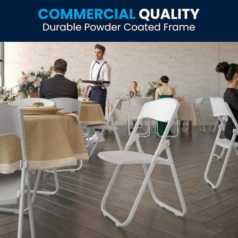 2 Pack 500 lb. Capacity Heavy Duty Plastic Folding Chair