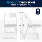 2 Pack 500 lb. Capacity Heavy Duty Plastic Folding Chair