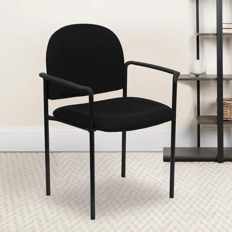 Stackable Steel Reception Chair with Arms - Padded Seat (Single)