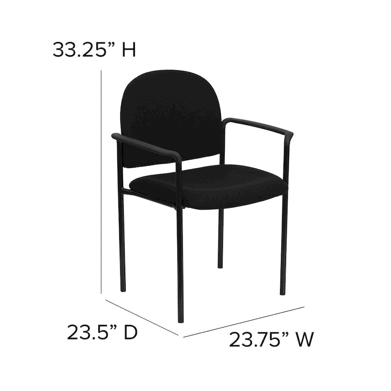 Stackable Steel Reception Chair with Arms - Padded Seat (Single)