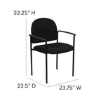 Stackable Steel Reception Chair with Arms - Padded Seat (Single)