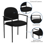 Stackable Steel Reception Chair with Arms - Padded Seat (Single)