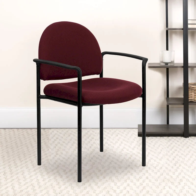 Stackable Steel Reception Chair with Arms - Padded Seat (Single)