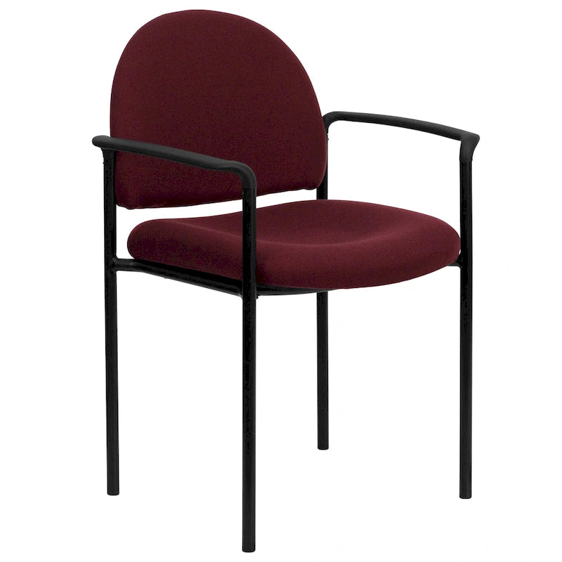 Stackable Steel Reception Chair with Arms - Padded Seat (Single)