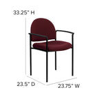Stackable Steel Reception Chair with Arms - Padded Seat (Single)