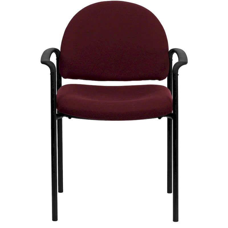 Stackable Steel Reception Chair with Arms - Padded Seat (Single)