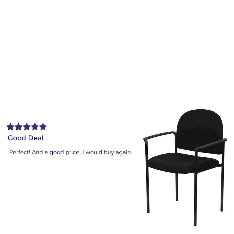 Stackable Steel Reception Chair with Arms - Padded Seat (Single)