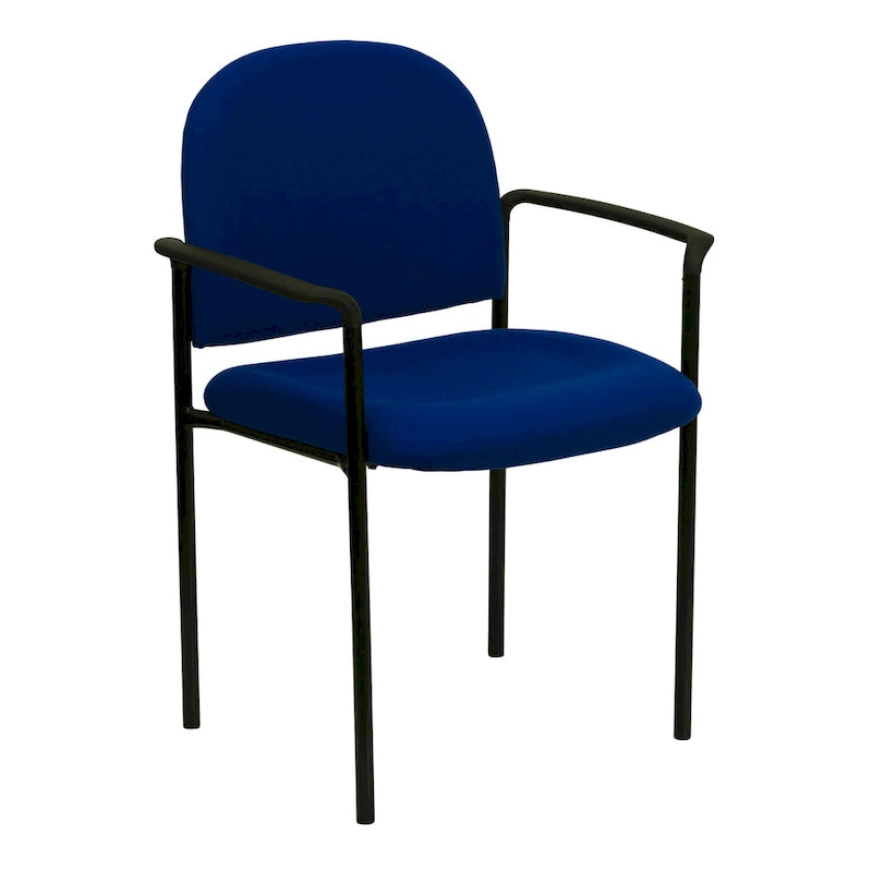Stackable Steel Reception Chair with Arms - Padded Seat (Single)