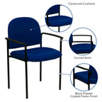 Stackable Steel Reception Chair with Arms - Padded Seat (Single)