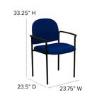 Stackable Steel Reception Chair with Arms - Padded Seat (Single)