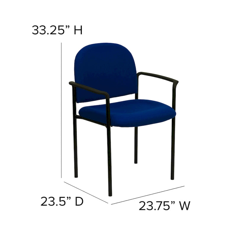 Stackable Steel Reception Chair with Arms - Padded Seat (Single)