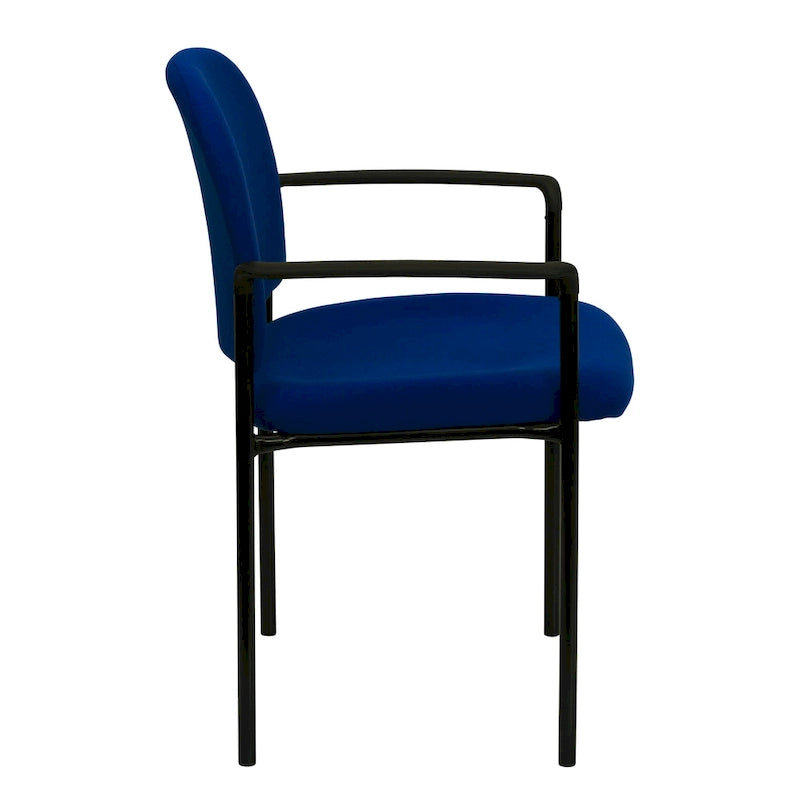 Stackable Steel Reception Chair with Arms - Padded Seat (Single)