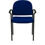 Stackable Steel Reception Chair with Arms - Padded Seat (Single)
