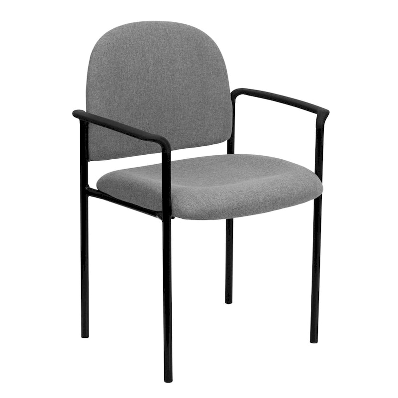 Stackable Steel Reception Chair with Arms - Padded Seat (Single)