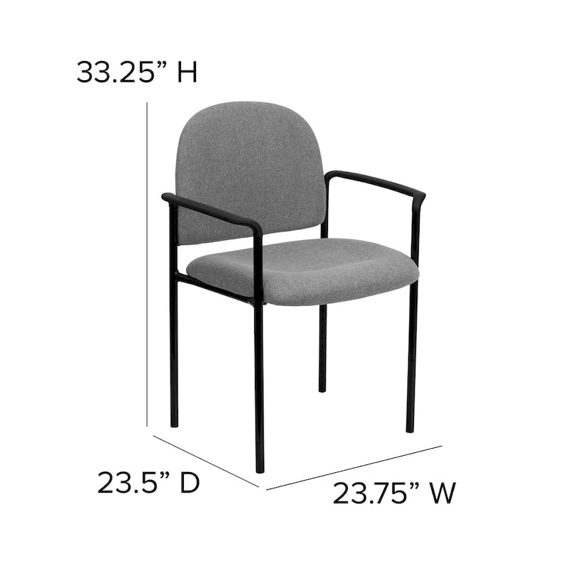Stackable Steel Reception Chair with Arms - Padded Seat (Single)