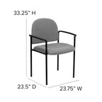 Stackable Steel Reception Chair with Arms - Padded Seat (Single)