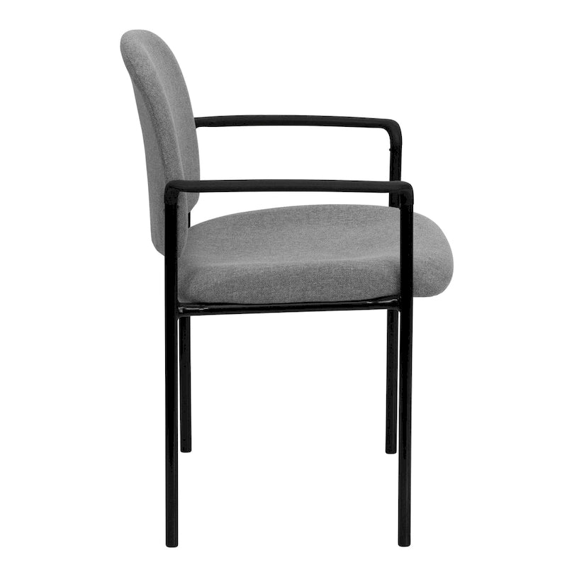 Stackable Steel Reception Chair with Arms - Padded Seat (Single)