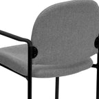 Stackable Steel Reception Chair with Arms - Padded Seat (Single)