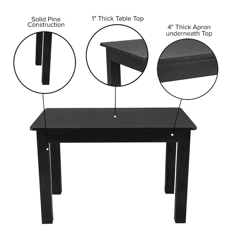 Antique Rustic Pine Farmhouse Dining Table - Seats 4 (Rectangular)