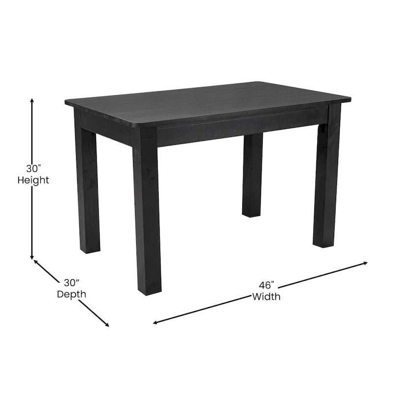 Rectangular Antique Rustic Solid Pine Farm Dining Table