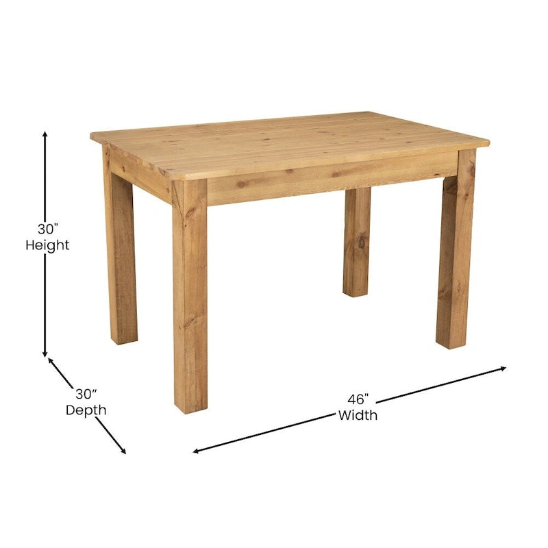Antique Rustic Pine Farmhouse Dining Table - Seats 4 (Rectangular)