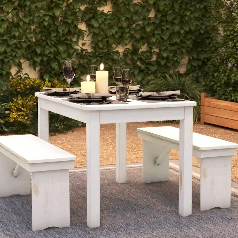 Antique Rustic Pine Farmhouse Dining Table - Seats 4 (Rectangular)