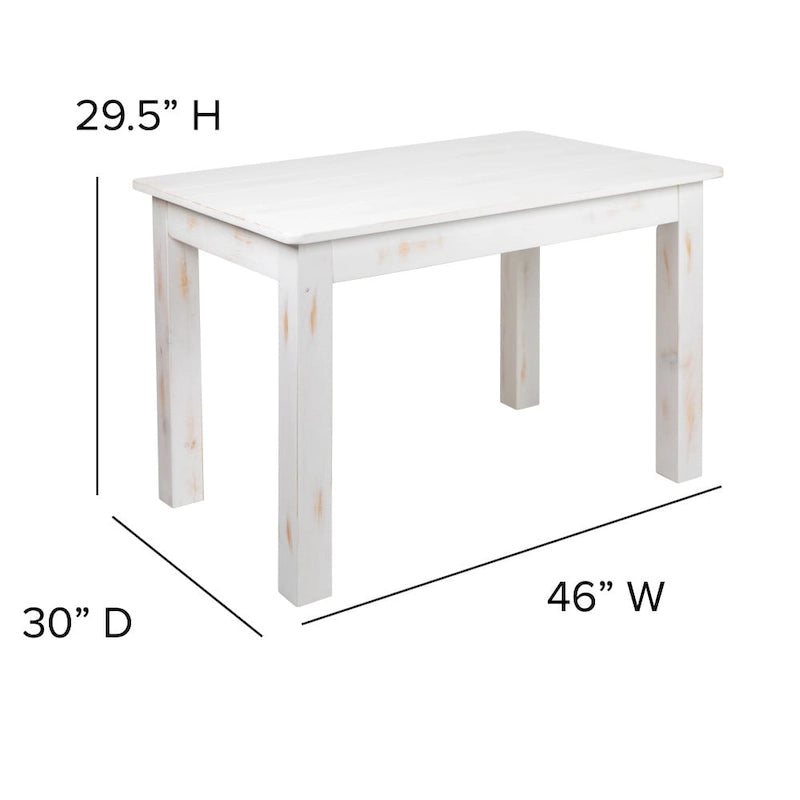 Antique Rustic Pine Farmhouse Dining Table - Seats 4 (Rectangular)