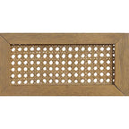 Natural Wood Arm Chair with Cane Back - Linen Padded Seat