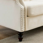 3 Seater Sofa Tufted Couch with Rolled Arms and Nailhead