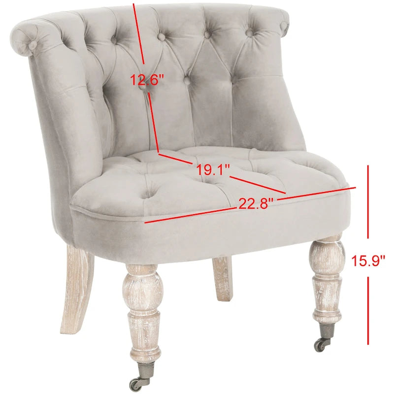 SAFAVIEH Shanell Natural Cream Tufted Chair - 26.4 x 24.2 x 27