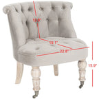 SAFAVIEH Shanell Natural Cream Tufted Chair - 26.4 x 24.2 x 27