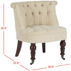 SAFAVIEH Shanell Natural Cream Tufted Chair - 26.4 x 24.2 x 27
