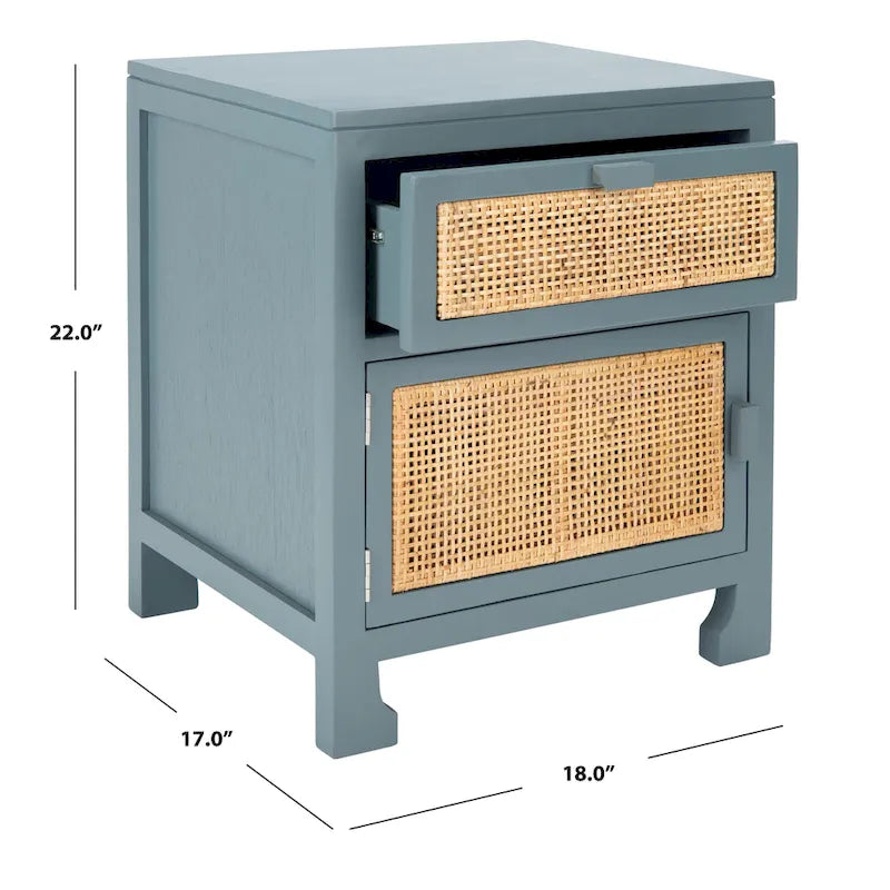 SAFAVIEH Zhane Coastal 1-Drawer 1-Door Nightstand