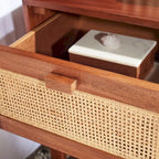 SAFAVIEH Dayana 2-Drawer Rattan Accent Table Nightstand