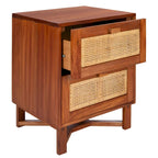 SAFAVIEH Dayana 2-Drawer Rattan Accent Table Nightstand