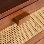 SAFAVIEH Dayana 2-Drawer Rattan Accent Table Nightstand